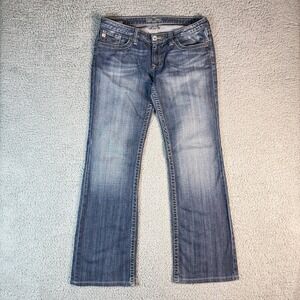 Y2K Vintage Big Star Jeans Size 32XL Blue Sweet Ultra Low Rise Boot Denim